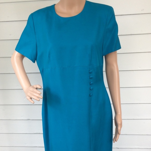 blue silk dress short